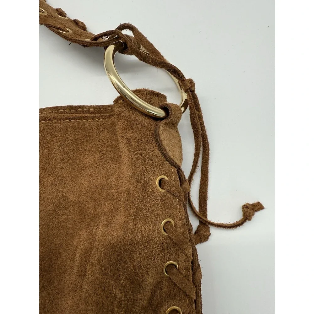 NWT Cheval Firenze Suede‎ Fringe shoulder bag Brown